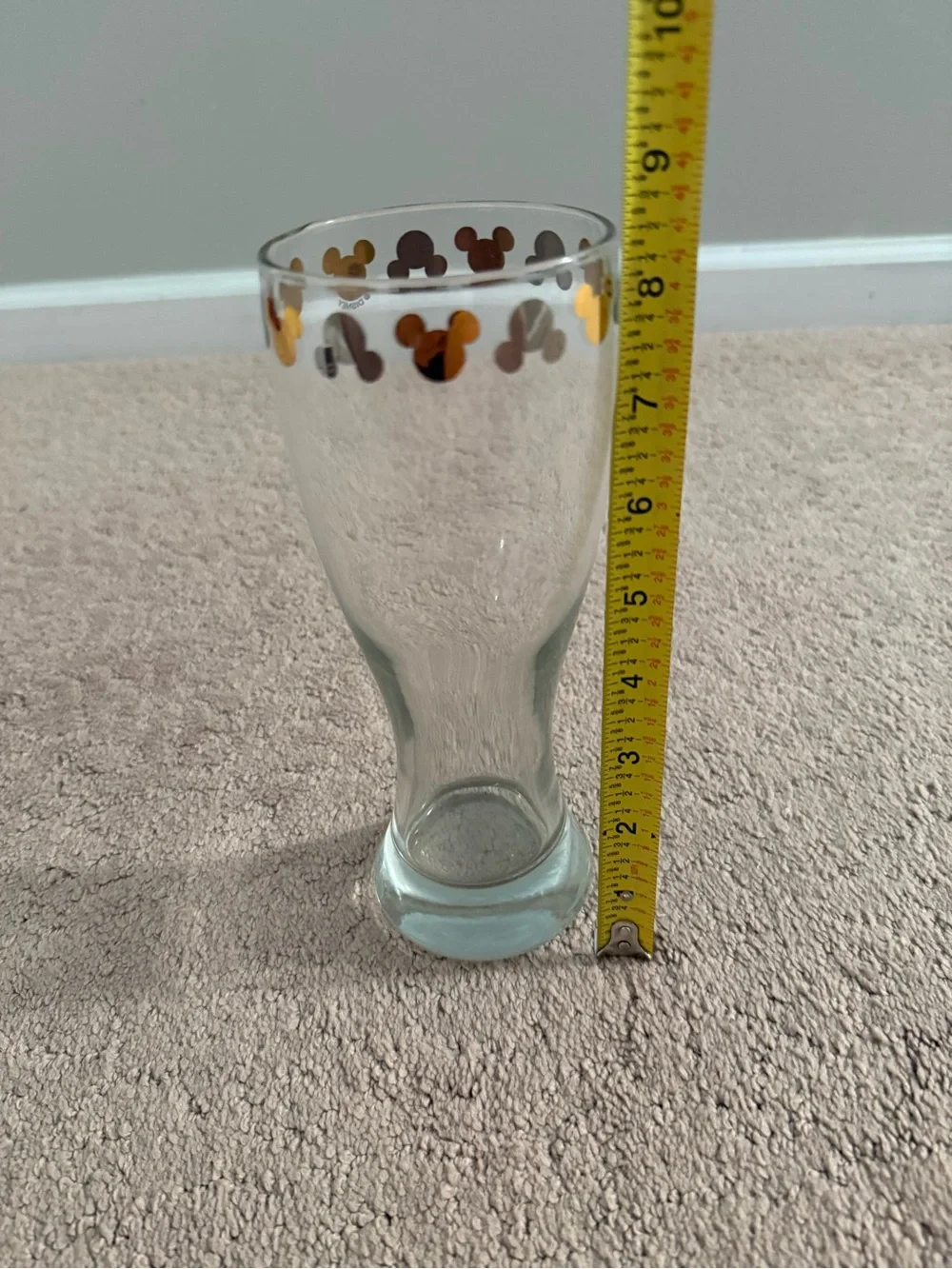 Disney Parks | Vintage Mickey Mouse Gold & Silver Glass Pilsner Tumbler